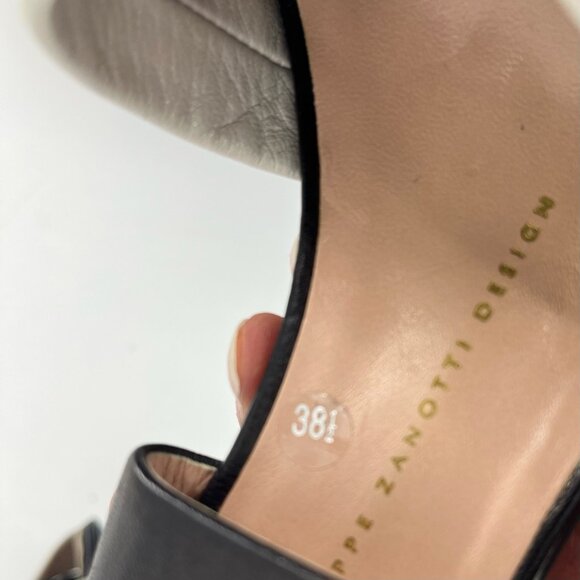 Giuseppe Zanotti Black White Stiletto Heels Slingback Platform Sandal - Picture 9 of 9